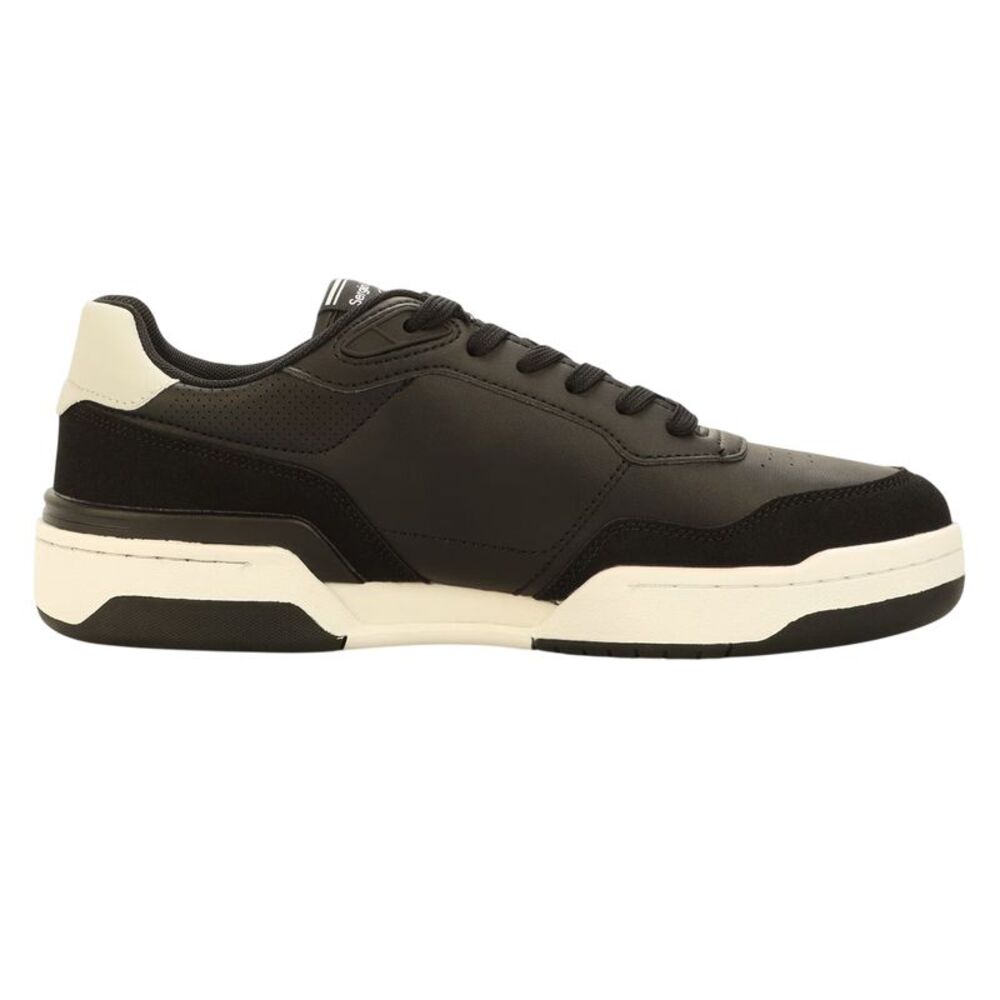 Sergio Tacchini Mens Livorno Leather Sneakers / Black/Dark Blue